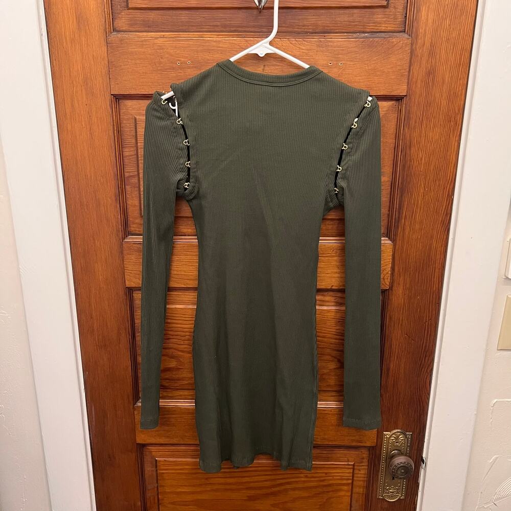 Dion Lee Organic Cotton Rib Hook & Eye Rib Mini Dress Shadow Green sz S $520 NWT - Picture 10 of 14